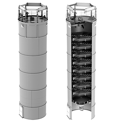 Vertical crystallizer with moving surface