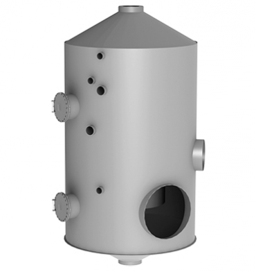 Massecuite vapour condenser of the A and B, C products vacuum pans
